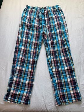 Jachs Blue Plaid Men's Flannel Pajama Lounge Pants